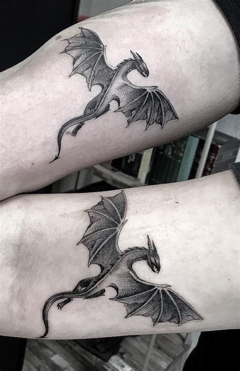 dragons couple tattoo © tattoo artist Sabina Popescu 💕💕💕💕💕 Small Dragon ...