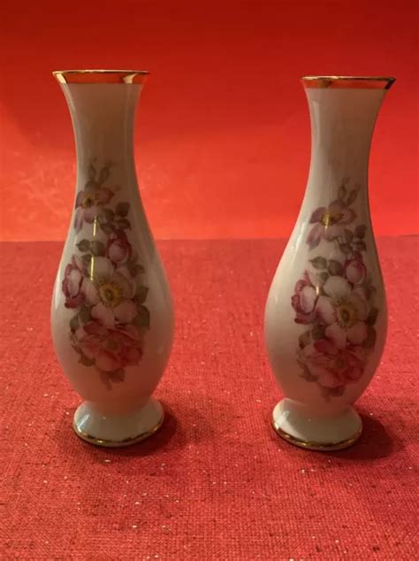 2 WEST GERMANY Tettau Bavaria Bud Vase Flowers Floral Porcelain Gerold Porzellan $7.99 - PicClick
