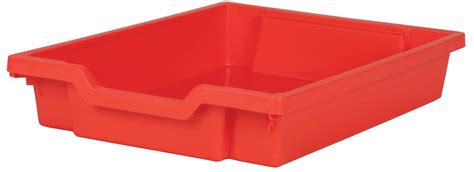 Shallow Red Plastic Storage Tray - 427 x 312 x 75mm (LxWxH) - Gratnells ...