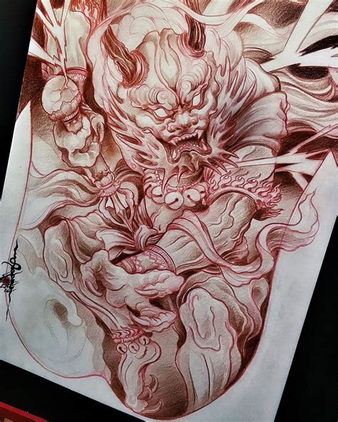 Raijin Tattoo Design Weitere ideen zu japanische tattoos japanische ...