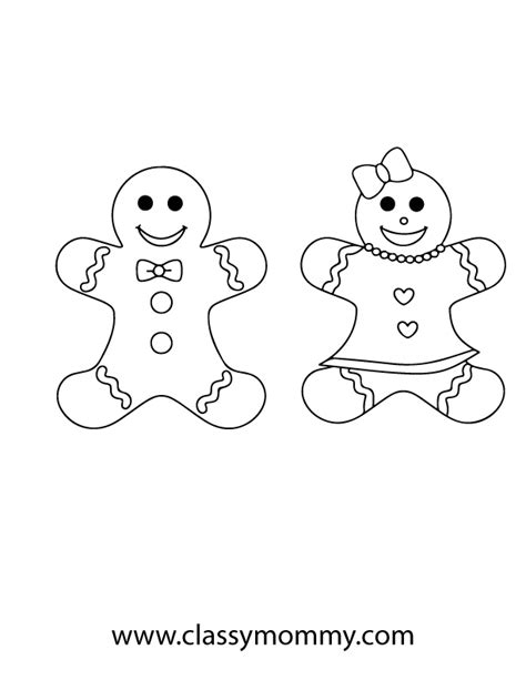 Free Printable Gingerbread Coloring Pages - Classy Mommy