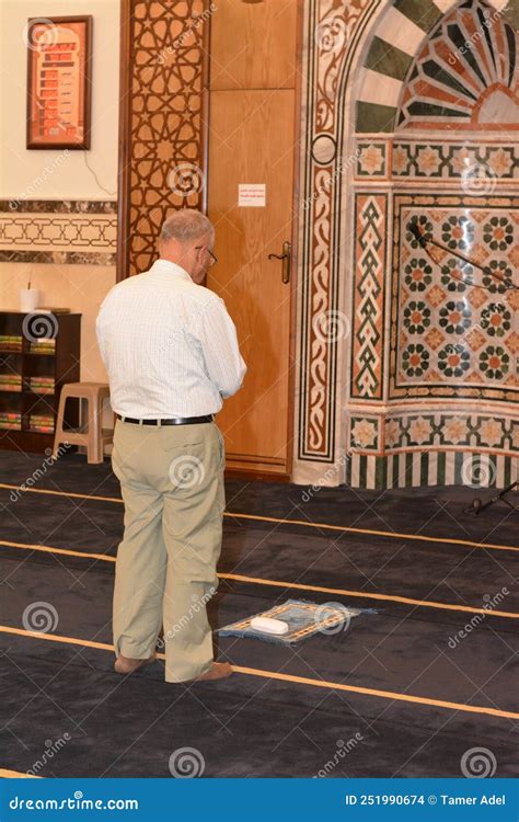 Muslim Praying Inside a Mosque or Masjid a Sunnah Prayer before the ...