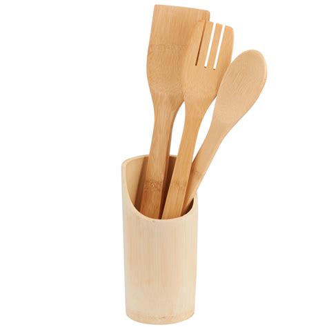 Bamboo Utensil Set with Holder - Kitchen Utensils - Kitchen and Bath - Home Decor - Factory ...