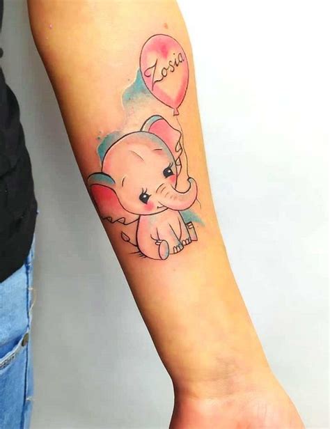 Baby Elephant Silhouette Tattoo