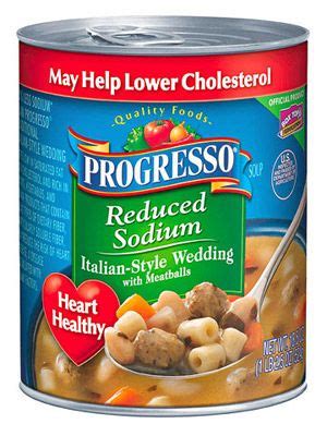 Progresso Reduced-Sodium Italian-Style Wedding Soup with Meatballs Low Sodium Soup, Low Sodium ...