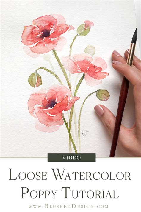 Loose Watercolor Poppy Tutorial — Katrina Crouch | Blushed Design ...