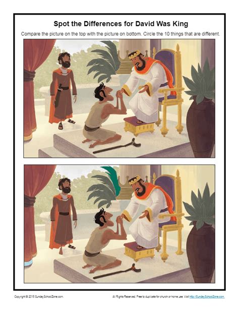 David Was King Spot the Differences Activity - Children's Bible ...