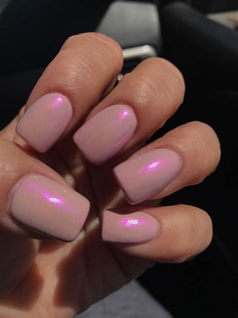 Pink iridescent nails | Glitter gel nails, Red acrylic nails, Ombre gel nails