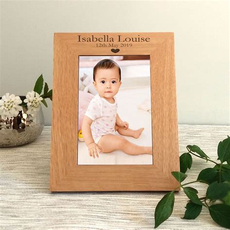 Personalised Modern Wooden Baby Girl engraved photo Frame by TigerlilyprintsLtd on Etsy | Baby ...