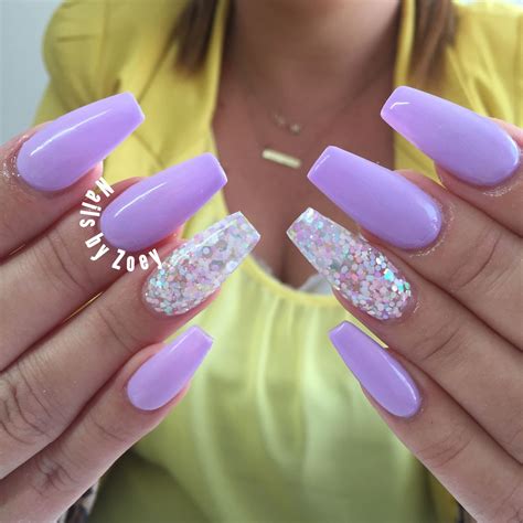 Acrylic Purple Nails With Designs - Jacqueline-Jia