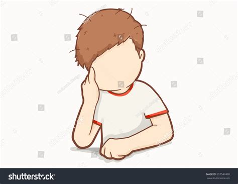 Cartoon Boy No Face Digital Character : illustration de stock 657547480 | Shutterstock