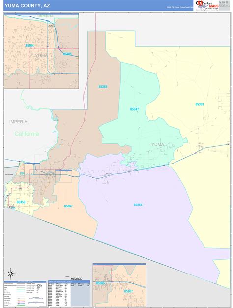 Yuma County, AZ Wall Map Color Cast Style by MarketMAPS - MapSales