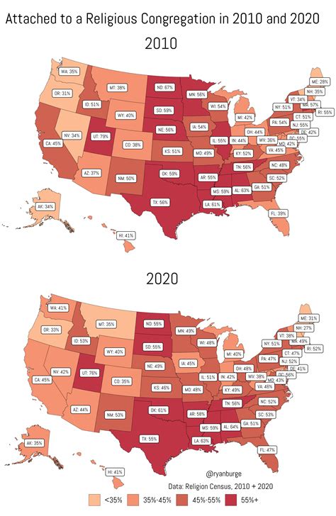 Which States Are the Least Religious? Which are the Most?