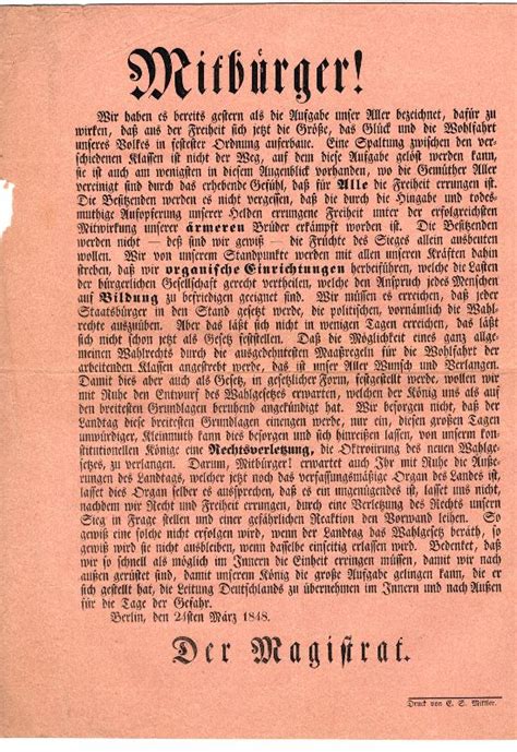 Nr_195 Schriftplakat, Magistrat mahnt zur Geduld, Berlin, 24.03.1848