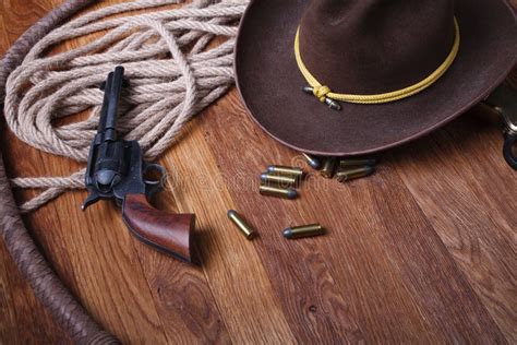 Wild West Guns and Ammunition Stock Image - Image of american, revolver ...