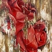 Wine And Roses Painting by Rebecca Glaze