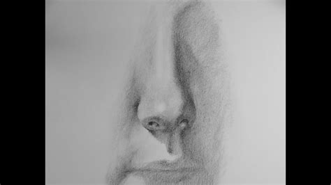 How to draw a realistic nose in pencil - YouTube