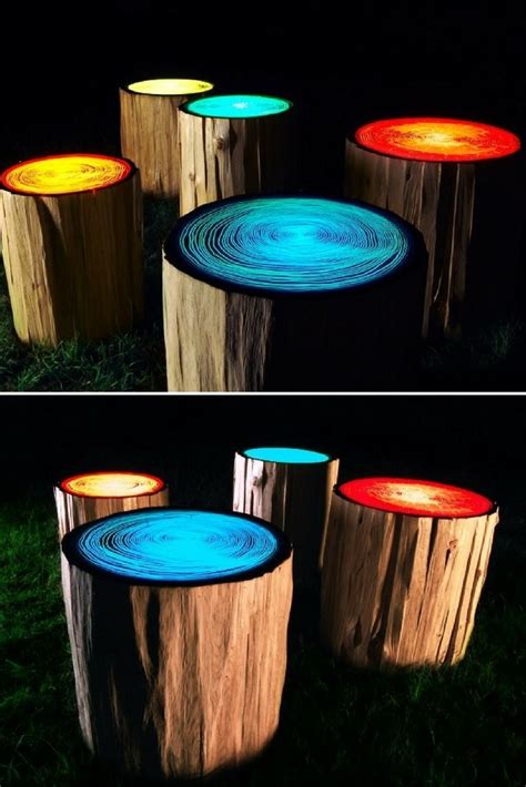 The Tree Rings were shown during the Summer Lights show on Salt Spring Island. Designers says ...