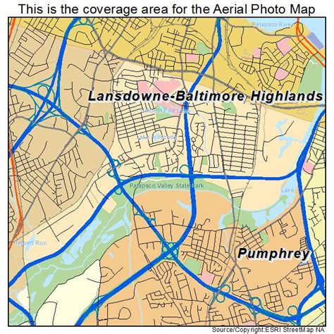 Aerial Photography Map of Lansdowne Baltimore Highlands, MD Maryland