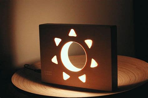 Night Light Sun Wooden Night Lamp LED Lamp Desk Light - Etsy | Night ...