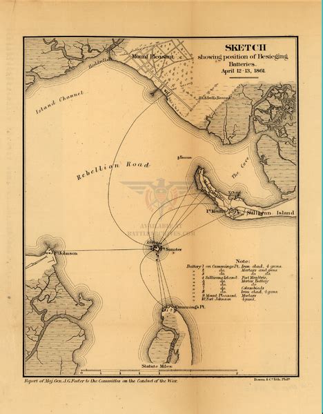 Fort Sumter April 1861 Bombardment Battle Map – Battle Archives