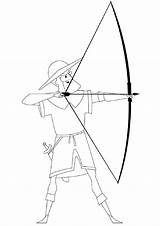 Medieval Archer Pointing His Bow coloring Page  Download Print Or sketch template