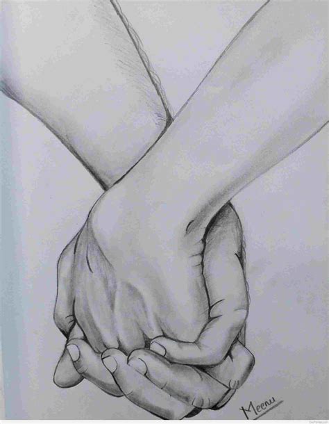 Couple Holding Hands Sketch Easy Sketch Holding Hands | Romantic couple ...