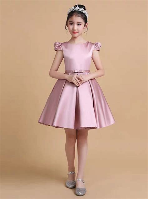 Pink Satin Junior Prom Dress,Short Junior Party Dress,Cute Junior Brid ...