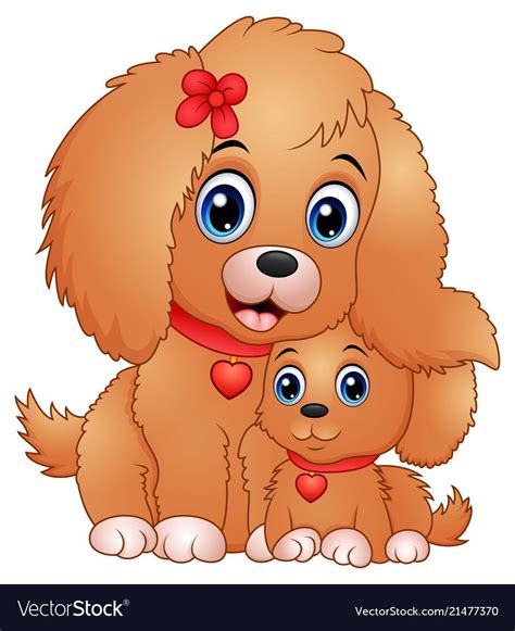 Cute little dogs cartoon vector image on VectorStock | Cute little dogs ...