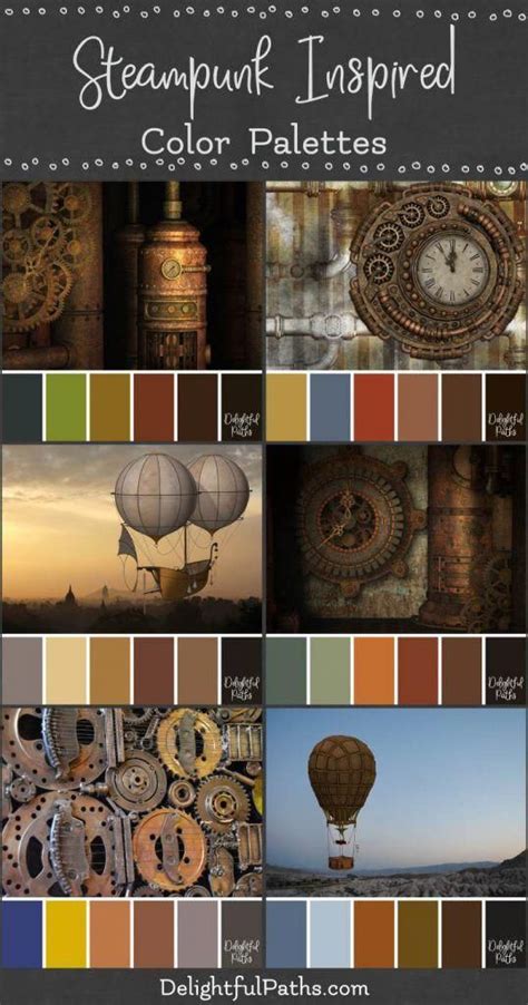 steampunk picture inspired color palettes DelightfulPaths.com #uniqueHomeDecor | Steampunk home ...