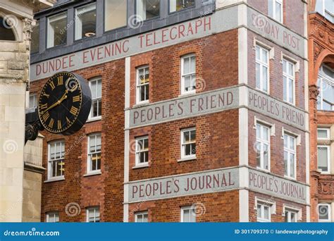 Titles of DC Thomson Newspapers on Building Wall in Fleet Street ...