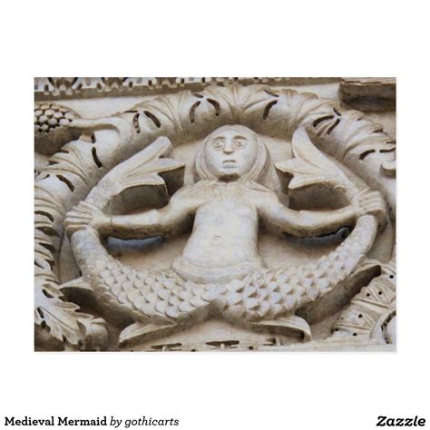 Medieval Mermaid Postcard | Zazzle.com | Mermaid sculpture, Medieval ...