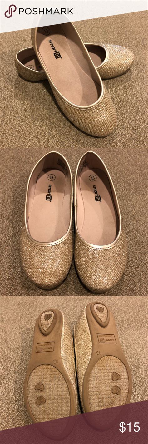 Girls Gold Glittery Ballet Flats size 13 | Glittery ballet flats ...