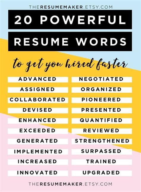 Resume Power Words, Free Resume Tips, Resume Template, Resume Words, Action Words, Resume Tips ...