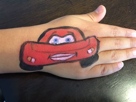 Lightning McQueen face paint | Cuff bracelets, Face paint, Lightning ...