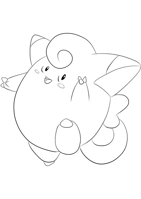 Clefairy (No.35) : Pokemon (Generation I) - All Pokemon coloring pages Kids Coloring Pages