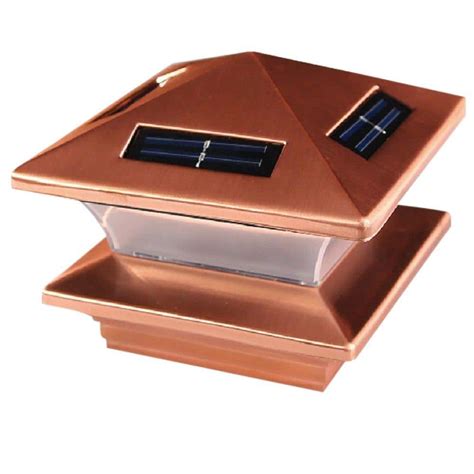 Have a question about Veranda 6 in. x 6 in. Resin Pyramid Copper Plated Metal Solar Post Cap ...