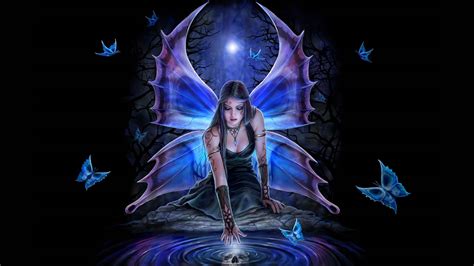 Butterfly Fairy Fantasy Girl Moon Moonlight Night Purple Reflection Woman Wallpaper - Resolution ...