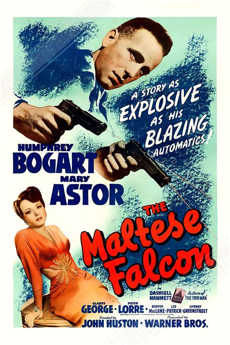 Vintage Movie Poster, The Maltese Falcon - Vintage 1941 Poster Movie Art - Humphrey Bogart ...