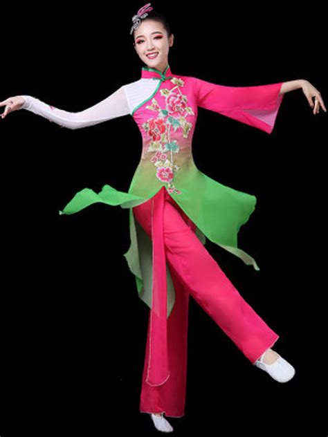 Chinese Classical Folk Dance Costume Female Hanfu Chinese Yangko Dance ...