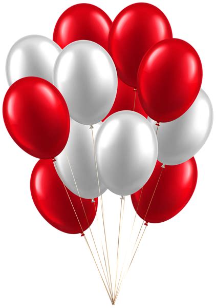 Balloons White Red Clip Art Image Happy Birthday Celebration, Happy Birthday Video, Happy ...