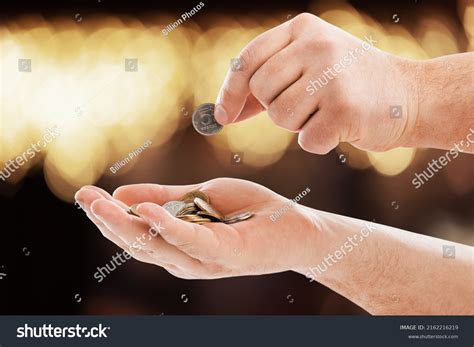 Men Hand Giving Money Poor Homeless Stock Photo 2162216219 | Shutterstock