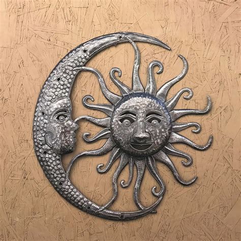 Handmade Sun & Moon Wall Art – Walnut & Wool