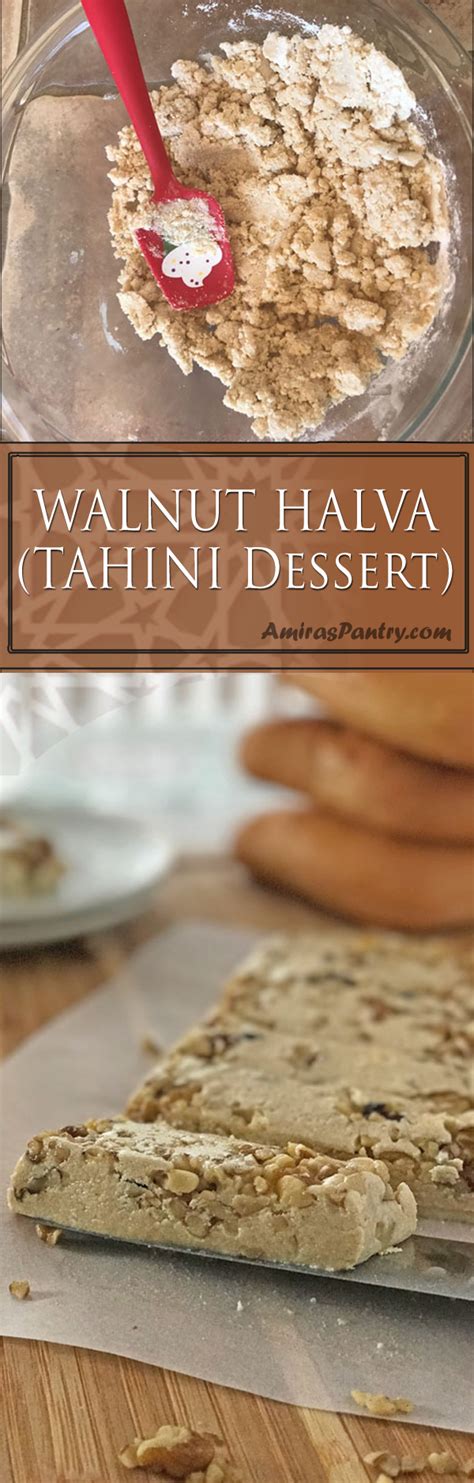 Halawa is a sweet tahini Middle Eastern dessert, that can be crumbled ...