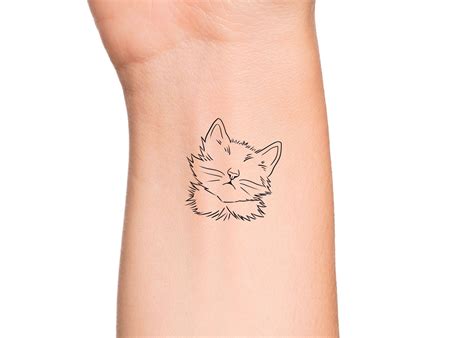 Cat Outline Cute Pet Temporary Tattoo Small Kitty Ears and - Etsy Ireland