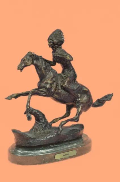 FREDERIC REMINGTON BRONZE Statue Native American Indian Horse Sculpture Figure EUR 135,65 ...