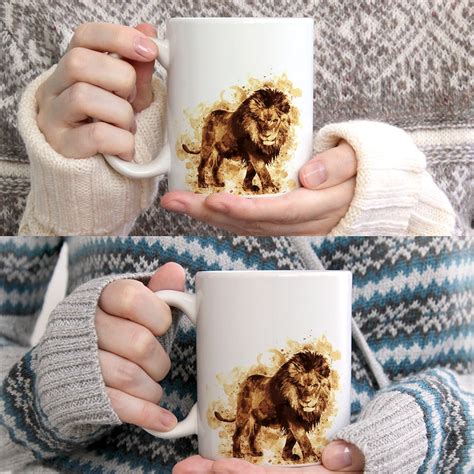 Lion Face Fierce Lion Mugs Animal Coffee Mugs Animal | Etsy