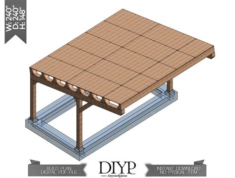 20'x20' Carport Plans DIY Wooden Car Garage Download - Etsy