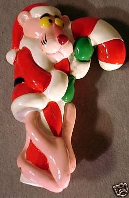 VINTAGE PINK PANTHER CHRISTMAS ORNAMENT, CANDY CANE | #45552427