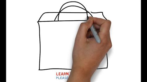 Easy Step For Kids How To Draw a Shopping Bag - YouTube